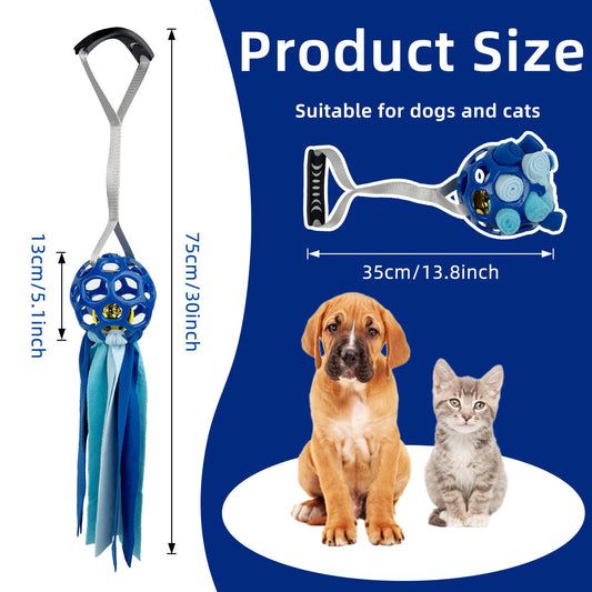 KFX-4595773 Interactive Educational Hollow Toy Ball for Dogs and Cats with TPR Sound and Bell - 75cm, 210g
