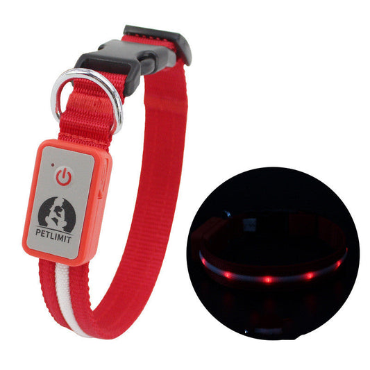 KFX-4596285 Waterproof LED Charging Collar for Pets with Adjustable Fit and Towing Buckle