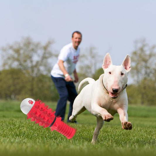 KFX-4596925 Durable Rubber Chewing Toy with Squeaker for Medium and Large Dogs
