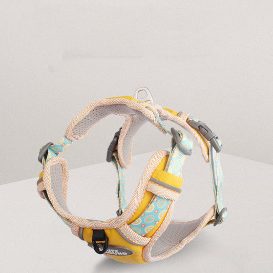 KFX-4630333 Fashion Minimalist Nylon Chest Strap Leash Set for Dogs - Available in Multiple Colors and Sizes
