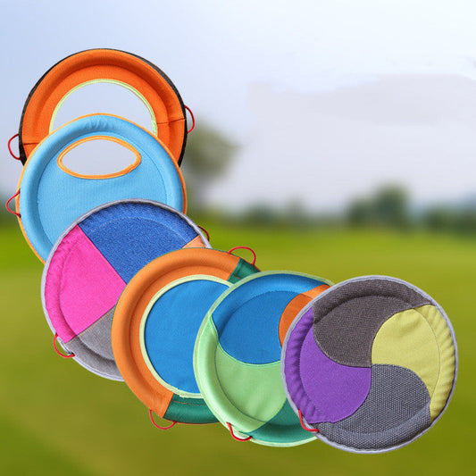 KFX-4631869 Large Dog Interactive Training Toy – Bite-Resistant Linen Frisbee with Sound Paper