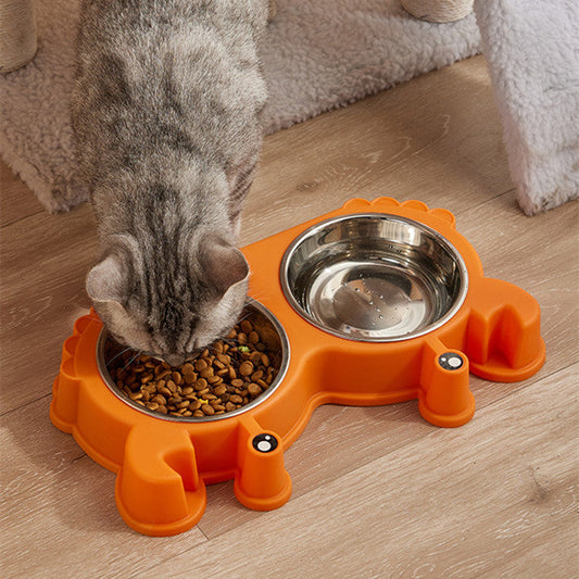 KFX-4636989 Removable Stainless Steel Double Cat Bowl in Vibrant Colors