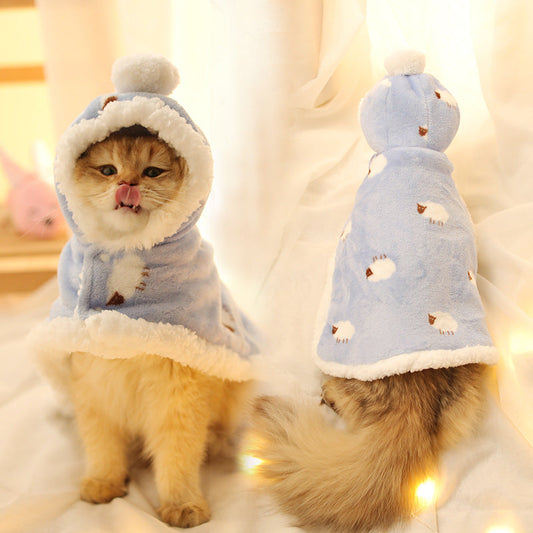 KFX-4644925 Transformative Warm Nightgown for Cats in Soft Lamb Cashmere, Multiple Colors and Sizes