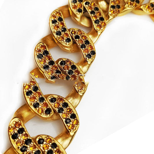 KFX-4645181 Diamond Dog Chain Necklace - Elegant Mirror Light Design, Multiple Sizes Available