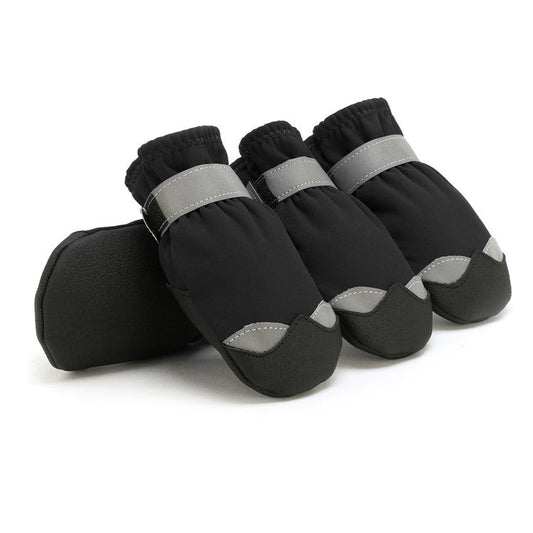 KFX-4660669 Waterproof Non-Slip Wear-Resistant Pet Shoes with Reflective Nylon and Polar Fleece Lining