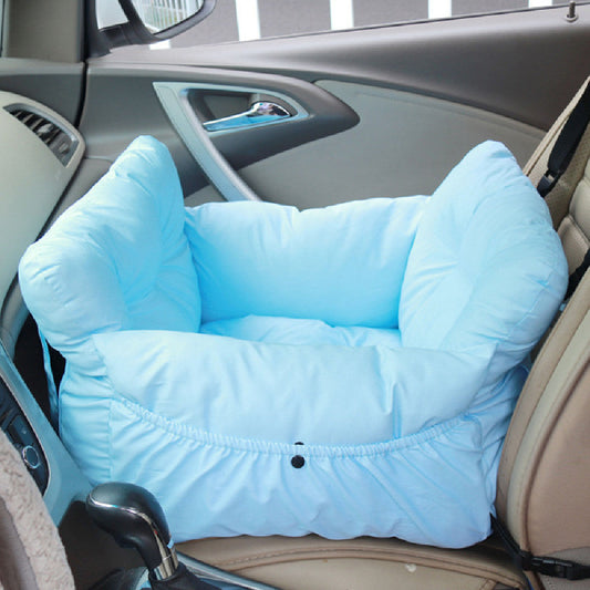 KFX-4663869 Removable Portable Cloth Car Kennel in Army Green, Striped, and Blue - Available in Small and Large Sizes