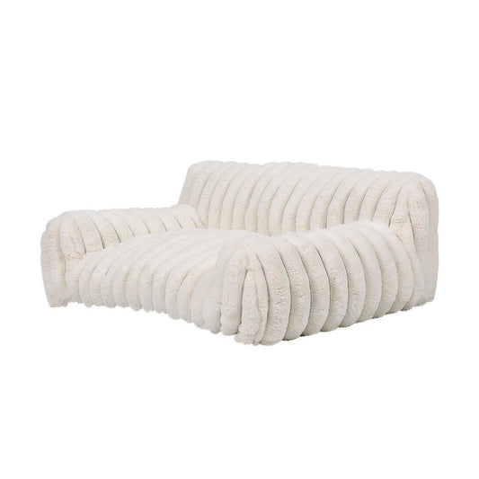 KFX-4665277 Cozy Medium-Large Dog Bed with Winter Warm Pad for Dogs and Cats - Milky White