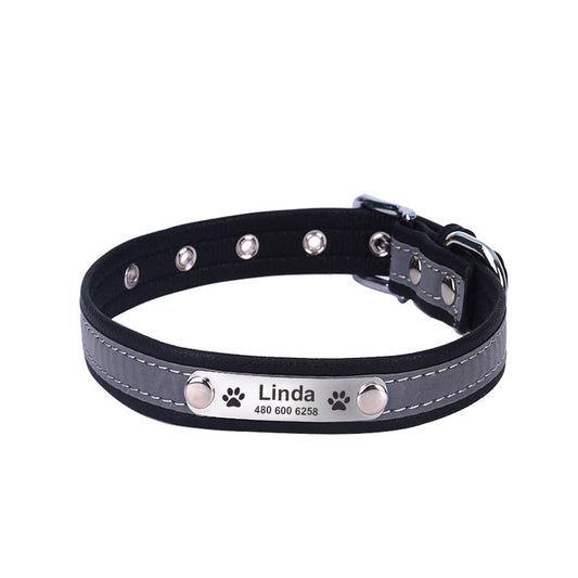 KFX-4665661 Reflective Microfiber Collars for Small and Medium Dogs and Cats - Multiple Colors Available