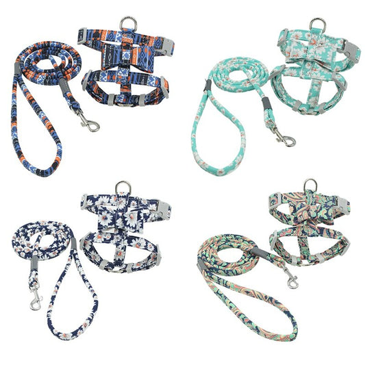 KFX-4671037 Japanese-Style Cat Chest Harness Lead Made of Durable Polyester