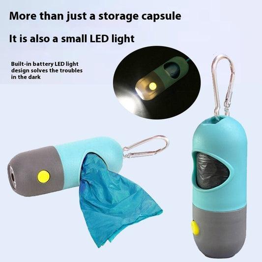 KFX-4673213 Pet Waste Bag Dispenser with Illuminated Design for Easy Cleanup - Portable and Leak-Proof