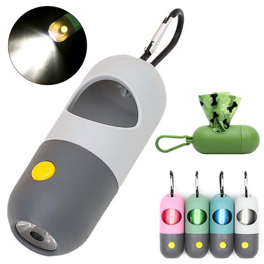 KFX-4673213 Pet Waste Bag Dispenser with Illuminated Design for Easy Cleanup - Portable and Leak-Proof