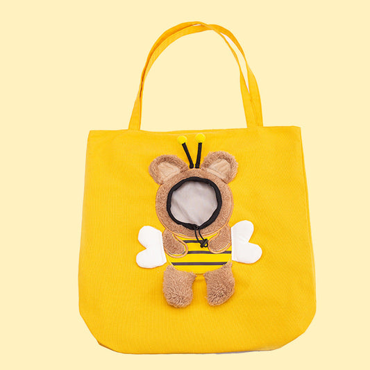 KFX-4710333 Animal-Shaped Portable Pet Diaper Bag for Kittens and Puppies, Soft PP Nylon Backpack