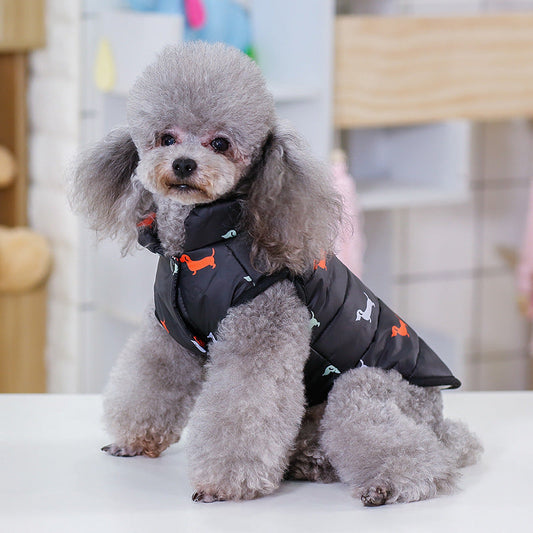 KFX-4712253 Casual Cotton Dog Vest in Black and Dark Blue - Sizes S to XXL