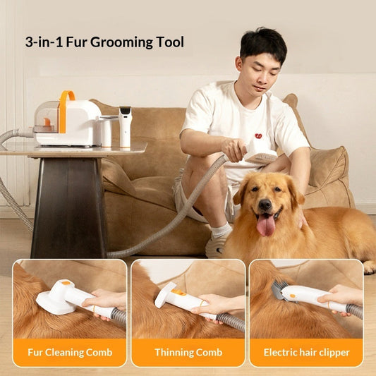 KFX-4721469 Electric Hair Clipper with Built-in Hair Suction for Effortless Pet Grooming