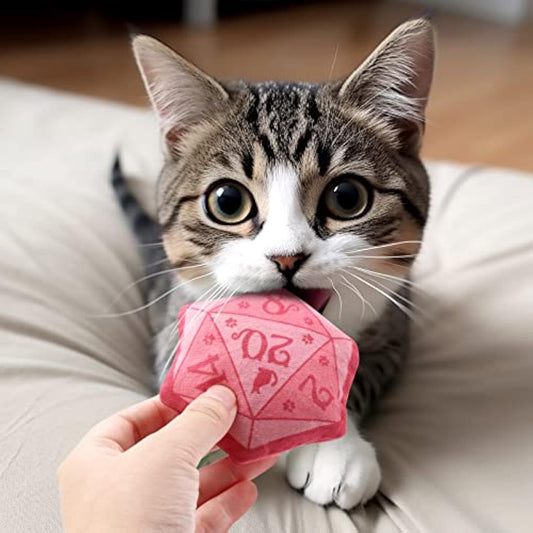 KFX-4726845 Catnip Dice Toy for Interactive Play, Soft Plush Teething Chew for Cats and Kittens, Ideal Gift for Cat Lovers
