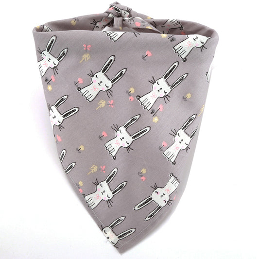 KFX-4733501 Pet Cotton Triangle Scarf with Cute Animal Pattern for Dogs – Soft, Breathable, and Easy to Wash