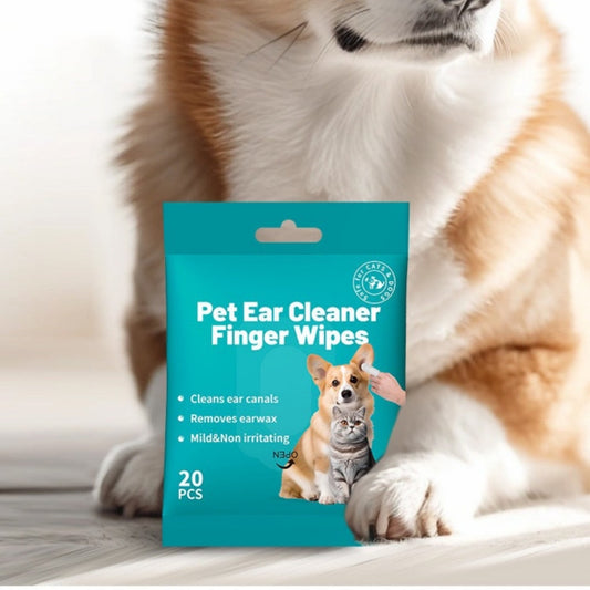 KFX-4740541 Pet Ear and Teeth Cleaning Wipes - 20 Count Pack of Non-Woven Fabric Wipes