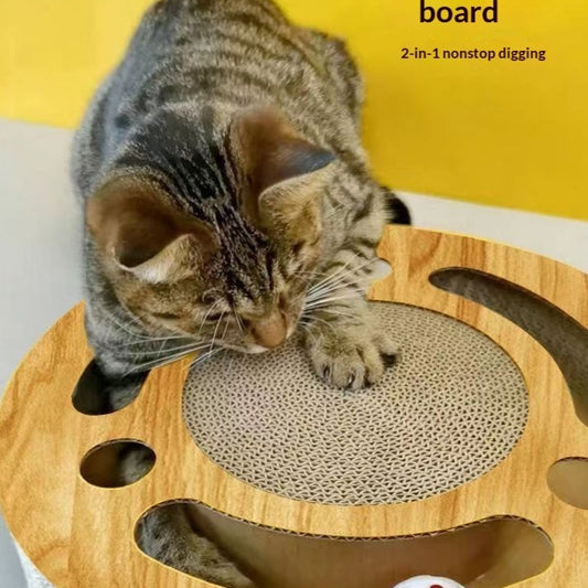 KFX-4746813 2-in-1 Cat Scratch Pad Toy - Round and Square Paper Plates for Engaging Play