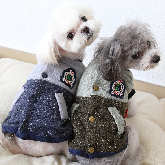 KFX-4748989 Stylish Baseball Coat for Dogs - Two-Legged Pet Apparel in Various Sizes