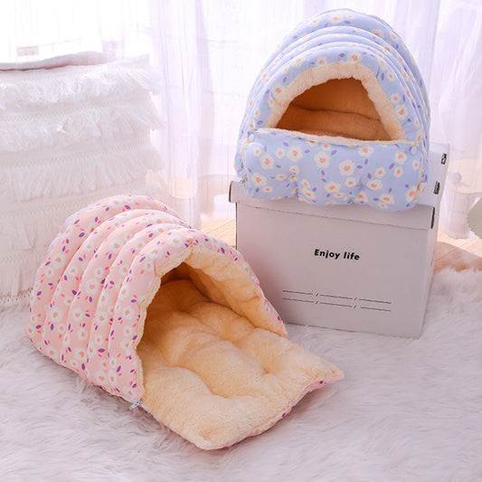 KFX-4756413 Cozy Removable Cat Nest Bed in Assorted Floral Designs for Cats Up to 15kg