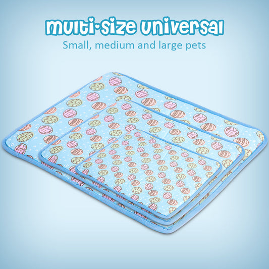 KFX-4762173 Cooling Pet Mat for Dogs and Cats - Portable Ice Blanket for Summer Use, Cotton Material in Blue and Pink