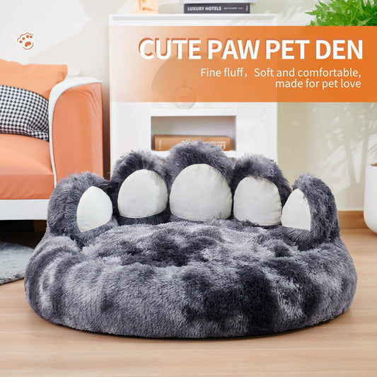 KFX-4773693 Hand-Shaped Dark Gray Dog Cushion with Tie-Dye Design
