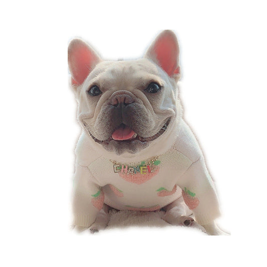 KFX-4779965 Casual Cotton Sweater in Cute Peach Print for Dogs and Cats
