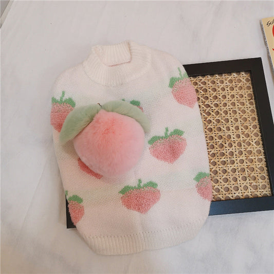 KFX-4779965 Casual Cotton Sweater in Cute Peach Print for Dogs and Cats