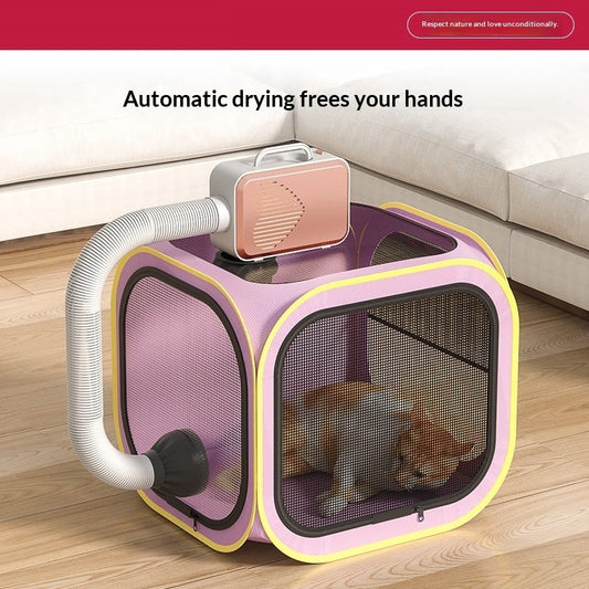 KFX-4781245 Cat Drying Cabinet with Quiet Hair Dryer - Purple & Blue Options Available