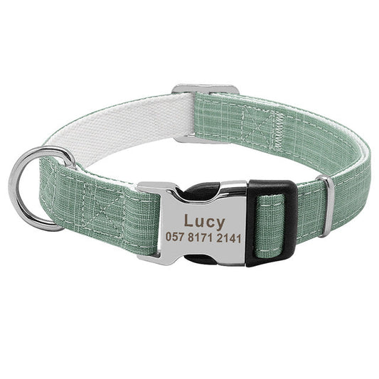 KFX-4796733 Personalized Adjustable Nylon Dog Collar for Medium and Large Breeds