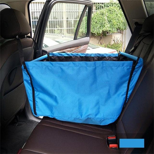 KFX-4797117 Portable Waterproof Car Hammock for Dogs - Foldable & Safe Pet Seat Cover, Cute Bone Paws Print, Fits Pets up to 15KG
