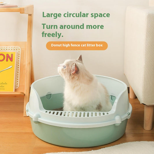 KFX-4804285 Anti-Splash Semi-Closed Cat Litter Box in Multiple Sizes and Colors