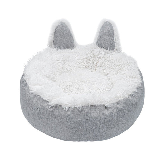 KFX-4810429 Faux Fur Plush Indoor Cat and Dog Bed in Various Sizes - Cozy and Fluffy Design