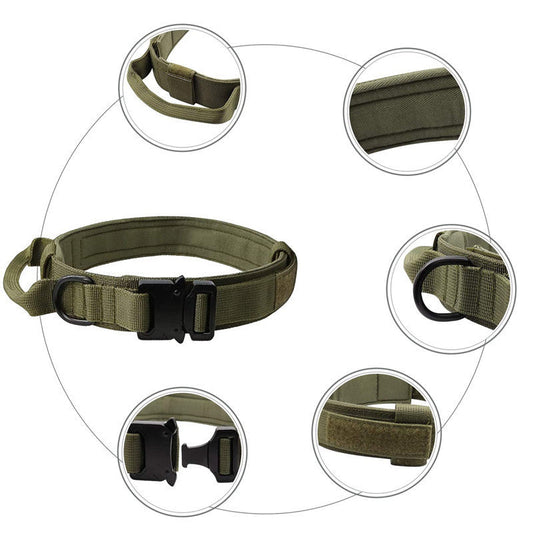 KFX-4821693 Personalized Monochrome Tactical Dog Collar – Durable Nylon, Adjustable Sizes: M, L, XL