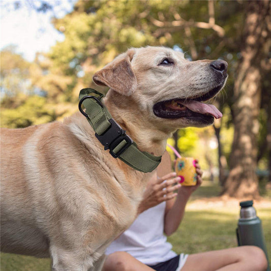KFX-4821693 Personalized Monochrome Tactical Dog Collar – Durable Nylon, Adjustable Sizes: M, L, XL