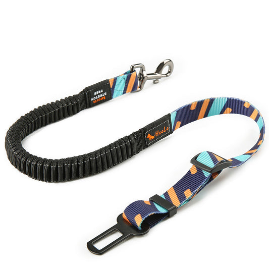 KFX-4827453 Pet Safety Seat Belt for Car - Adjustable Nylon Webbing with Reflective Strip - 76CM to 148CM Length Options