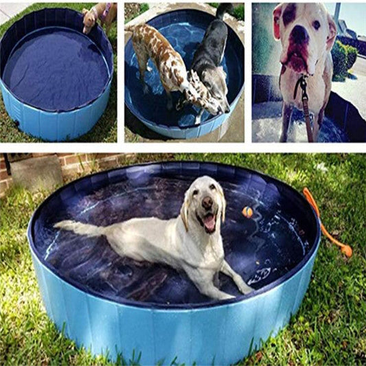 KFX-4858301 Foldable Large Dog Swimming Pool - Portable Dog Bath with Non-Slip Bottom and Quick Drainage