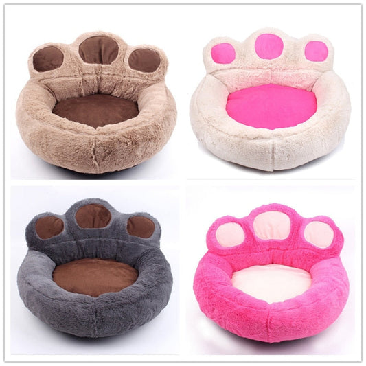 KFX-4860477 Cozy Bear Paw Pet Mat - Soft Plush & PP Cotton for Dogs and Cats in Multiple Sizes and Colors