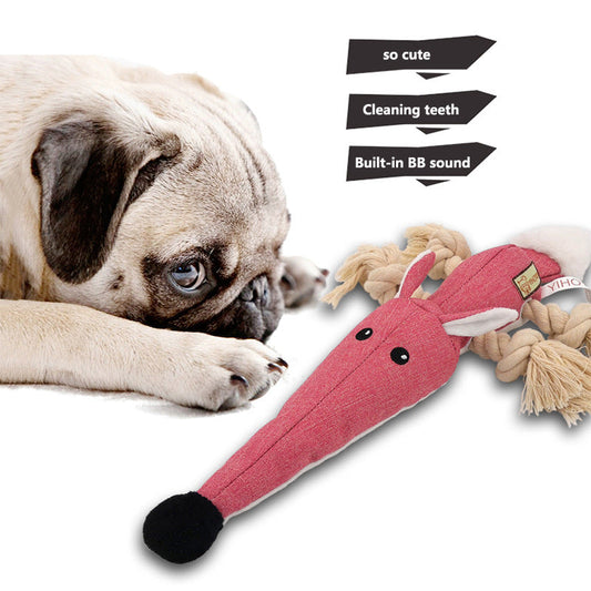 KFX-4867005 Cotton Rope Dog Chewing Toy with Sound - Various Animal Designs for Molar Health
