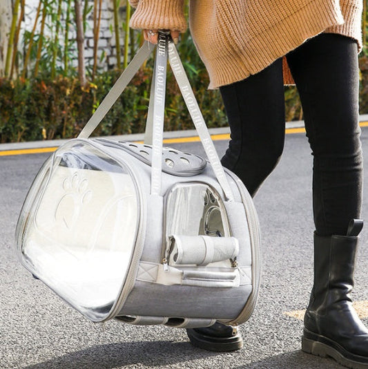 KFX-4868413 Multifunctional Transparent Pet Backpack for Cats and Dogs, Medium Soft Design