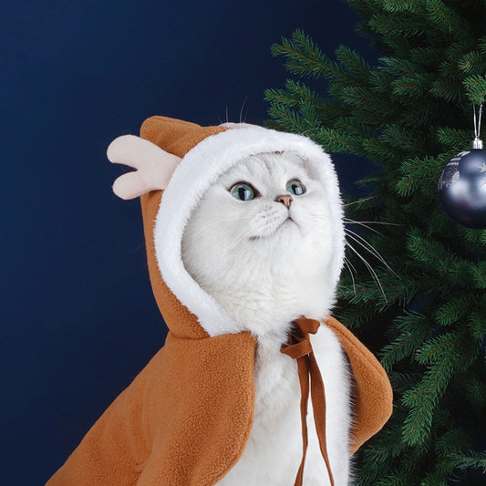 KFX-4885821 Cozy Polar Fleece Cloak for Cats - Ideal for Winter Warmth and Comfort
