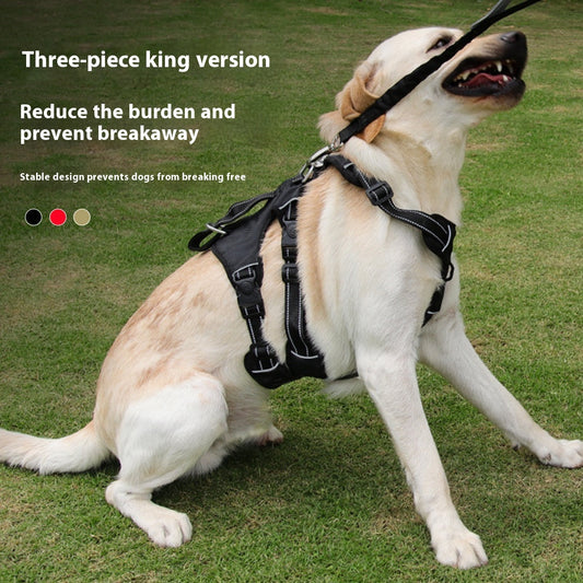 KFX-4892477 Durable Oxford Cloth Dog Chest Strap with Hand Holding Rope for Big Dogs