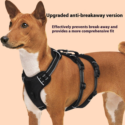 KFX-4892477 Durable Oxford Cloth Dog Chest Strap with Hand Holding Rope for Big Dogs
