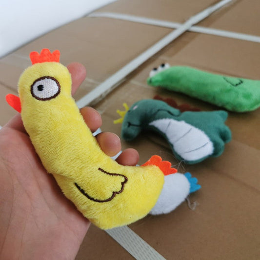 KFX-4892861 Cat Plush Toy with Catnip - Bite-Resistant Interactive Animal Design, Various Colors Available