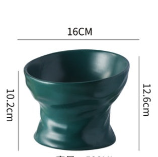 KFX-4899133 Ceramic Cat and Dog Bowl with Cervical Spine Protection - Available in Multiple Colors
