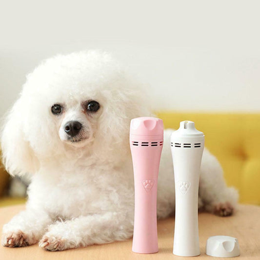 KFX-4902717 Pet Vacuum Electric Nail Polisher with Plastic and Metal Grinding Heads - 3.7V Rechargeable Nail Trimmer for Pets