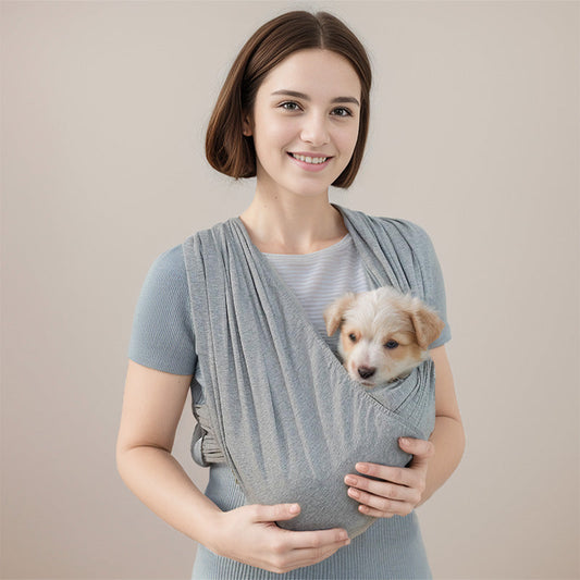 KFX-4906941 Light Gray Adjustable Pet Sling Carrying Case for Comfortable Travel