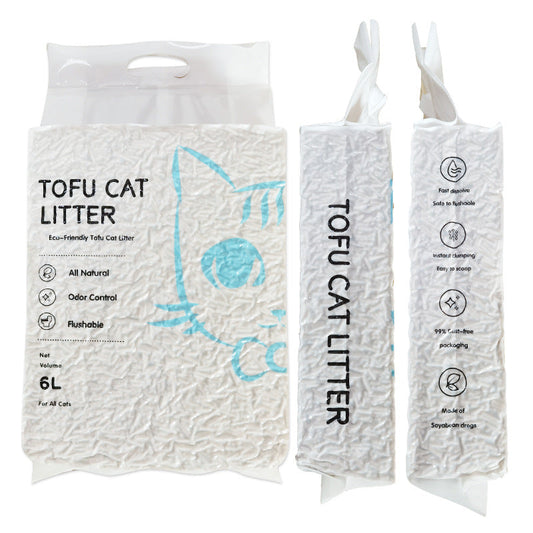 KFX-4910525 Tofu Cat Litter - Original Flavor, 6L (2kg) - Eco-Friendly and Natural Clumping Litter