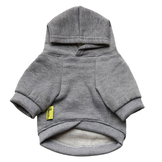 KFX-4915517 Fleece Hooded Pet Sweater - Casual Dog Clothes in Various Colors and Sizes
