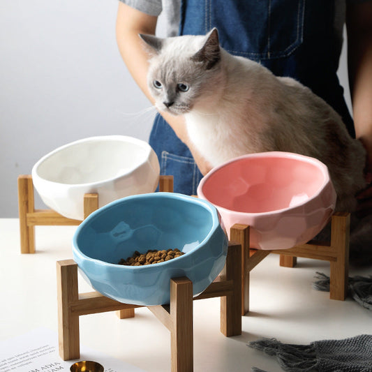 KFX-4922173 Oblique Mouth Cat and Dog Food Bowl with Method Bucket Design